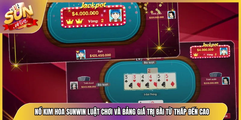 Nổ Kim Hoa Sunwin Luật Chơi Và Bảng Giá Trị Bài Từ Thấp Đến Cao